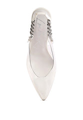 Goddess Metallic Stiletto Heel Slingback Sandals