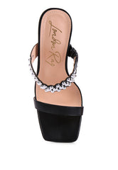 Bandy Stiletto Heel Metal Stud Sandals