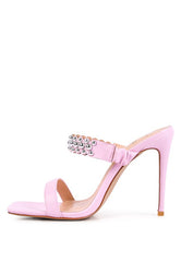 Bandy Stiletto Heel Metal Stud Sandals