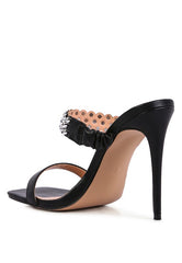 Bandy Stiletto Heel Metal Stud Sandals
