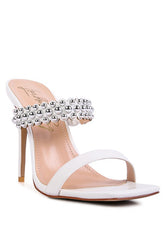 Bandy Stiletto Heel Metal Stud Sandals