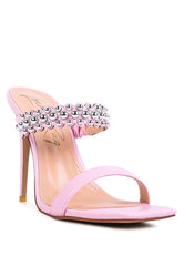 Bandy Stiletto Heel Metal Stud Sandals
