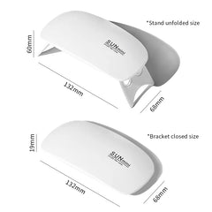 6W Mini Nail Lamp UV LED Gel Polish Nail Dryer Portable USB Cable