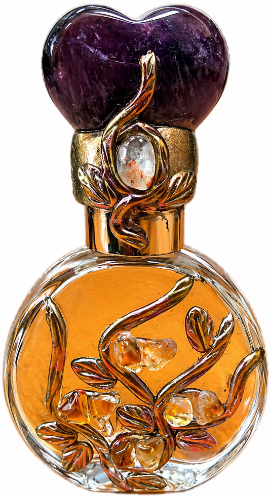 Amethyst Heart Top Sacred Bottle – Spiritual Essence Vessel (Non-Spray)