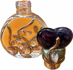 Amethyst Heart Top Sacred Bottle – Spiritual Essence Vessel (Non-Spray)