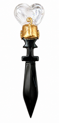Sacred Quartz Heart Ritual Dagger – Amethyst & Black Agate Energy Blade