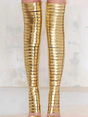 Sexy Cut-Out Gladiator Knee-High Sandals