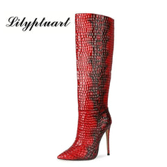 Pointed-toe Stiletto Boots Patent Leather Boots
