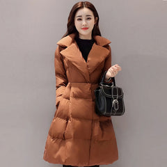Winter Women Mid-Length Warm A-Line Waist Parka