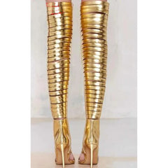 Sexy Cut-Out Gladiator Knee-High Sandals