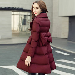 Winter Women Mid-Length Warm A-Line Waist Parka