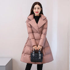 Winter Women Mid-Length Warm A-Line Waist Parka