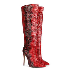 Pointed-toe Stiletto Boots Patent Leather Boots