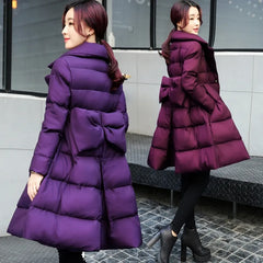 Winter Women Mid-Length Warm A-Line Waist Parka