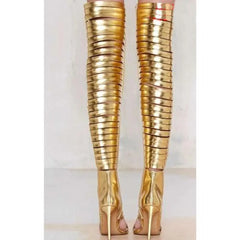 Sexy Cut-Out Gladiator Knee-High Sandals