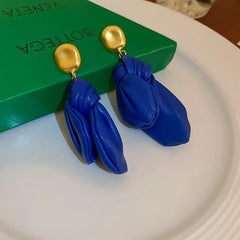Pu Leather Knotted Drop Earrings