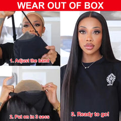 🔥 Pre-Cut Glueless Straight Wig – 13x6 HD Lace, 200% Density! 🔥