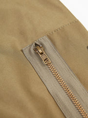 Rivet Patchwork Tassel V-neck Long Sleeve Single Breasted Contrast Color Jacket