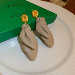 Pu Leather Knotted Drop Earrings