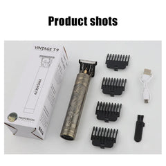 Vintage T9 Electric Cordless Professional Hair Barber Trimmer Clipper Shaver Beard