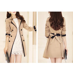 Double Breasted Female Long Trench Coat