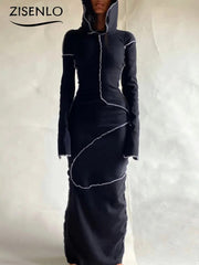 Casual Hooded Long Sleeve Sexy Dress