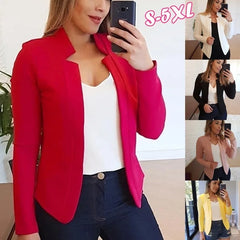 Thin Blazers Long Sleeve Open Stitch Blazer