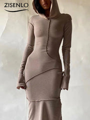 Casual Hooded Long Sleeve Sexy Dress