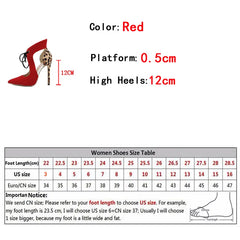 Sexy Red Pointed Toe Lace Up High Heels