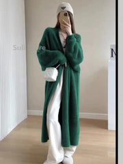 Imitation Mink Long Cardigan