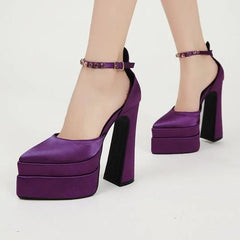 Sexy Thick Platform Pointed Mary Jane Heels