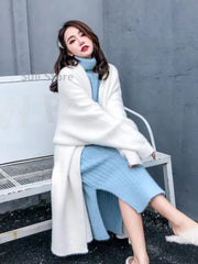 Imitation Mink Long Cardigan