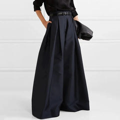 Stylish Urban Casual Loose High Waisted Solid Color Wide Leg Pants