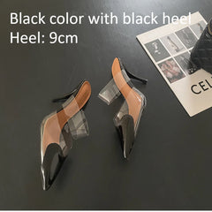 Pointed Toe Heart High Heel Mules