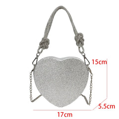 Knot Handle Rhinestones Evening Clutch Bag