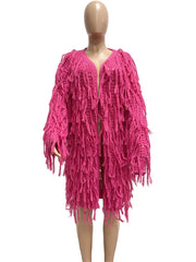 Solid Tassel Solid Loose Duster