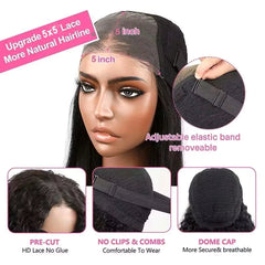 30-40" Glueless Straight Wig – Pre-Cut Lace!