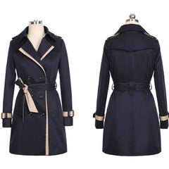 Double Breasted Female Long Trench Coat
