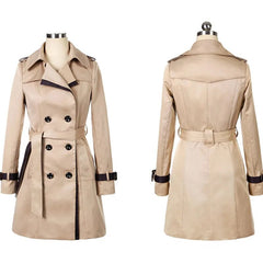 Double Breasted Female Long Trench Coat