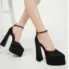 Sexy Thick Platform Pointed Mary Jane Heels