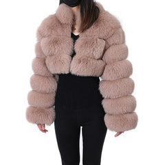 Real Natural Fox Fur Short Jackets
