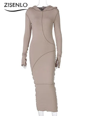 Casual Hooded Long Sleeve Sexy Dress