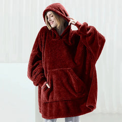 Warm Fleece Oversized Pullover Winter Blanket Hoodie