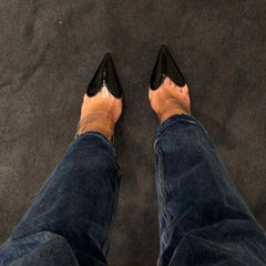 Pointed Toe Heart High Heel Mules