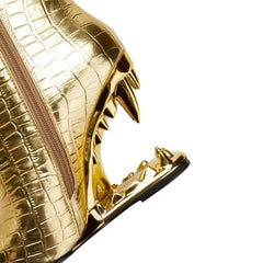 Gold Silver Tiger Teeth Heel Short Pointed Boots