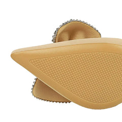 Plus Size Rhinestone Bowknot Red Orange Side Hollow Heels