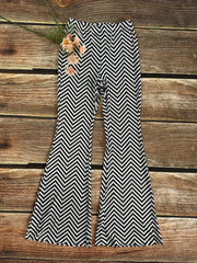 Women's High Waist Flared Houndstooth Pattern Stretchy Wide Leg Palazzo Pants