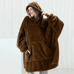 Warm Fleece Oversized Pullover Winter Blanket Hoodie