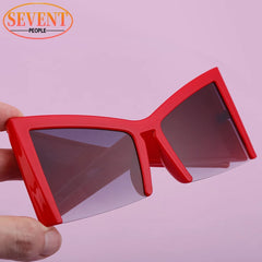 Semi-Rimless Cat Eye Sunglasses