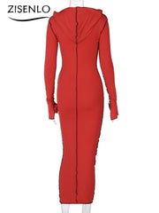 Casual Hooded Long Sleeve Sexy Dress